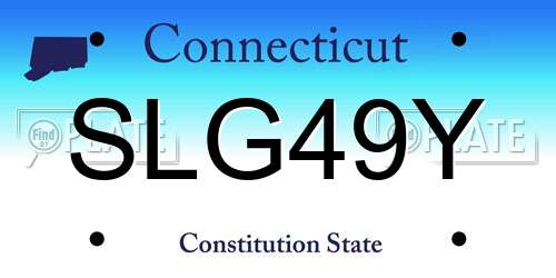 SLG49Y Connecticut License Plate