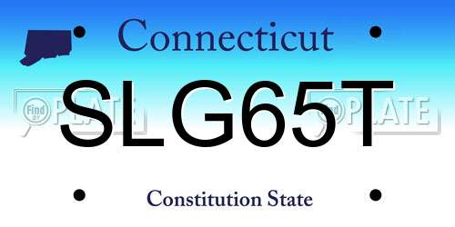 SLG65T Connecticut License Plate