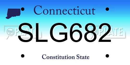 SLG682 Connecticut License Plate