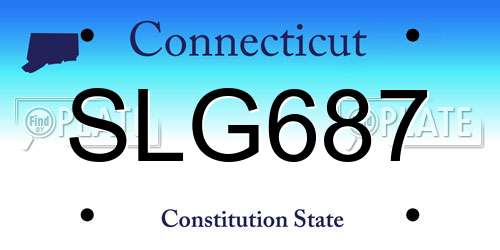 SLG687 Connecticut License Plate