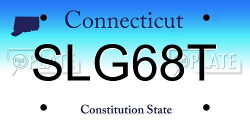 SLG68T Connecticut License Plate