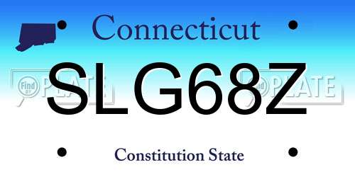 SLG68Z Connecticut License Plate