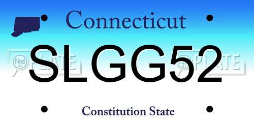 SLGG52 Connecticut License Plate