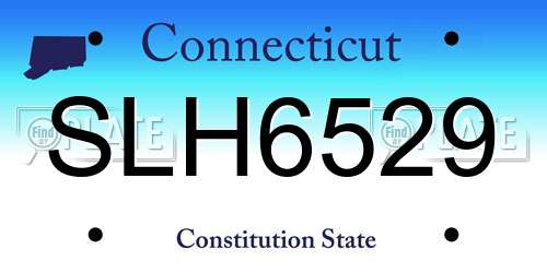 SLH6529 Connecticut License Plate