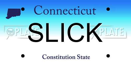 SLICK Connecticut License Plate
