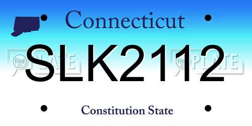 SLK2112 Connecticut License Plate