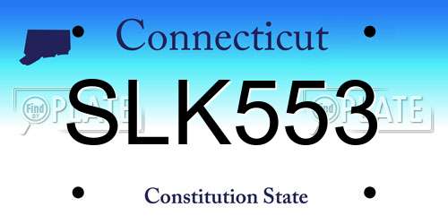SLK553 Connecticut License Plate