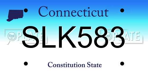 SLK583 Connecticut License Plate