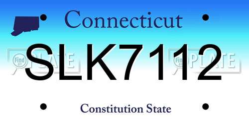 SLK7112 Connecticut License Plate