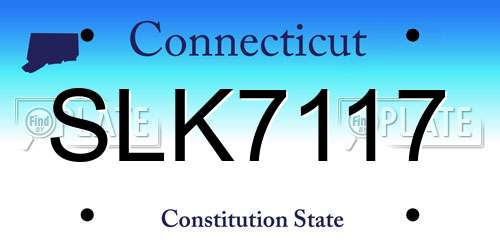 SLK7117 Connecticut License Plate