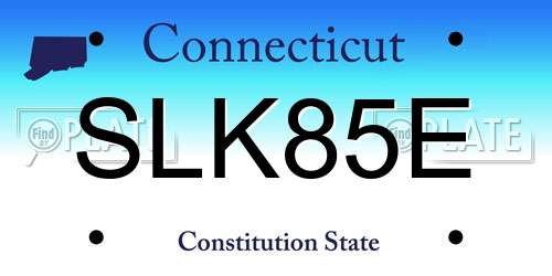 SLK85E Connecticut License Plate