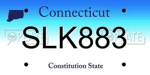 SLK883 Connecticut License Plate
