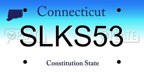 SLKS53 Connecticut License Plate