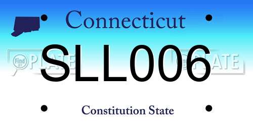 SLL006 Connecticut License Plate