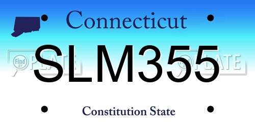 SLM355 Connecticut License Plate