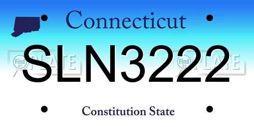 SLN3222 Connecticut License Plate