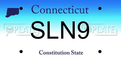 SLN9 Connecticut License Plate