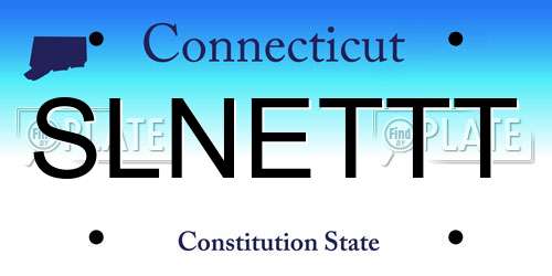 SLNETTT Connecticut License Plate