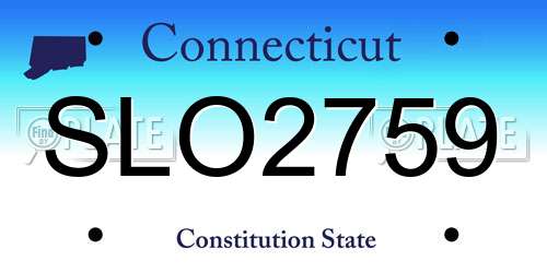 SLO2759 Connecticut License Plate