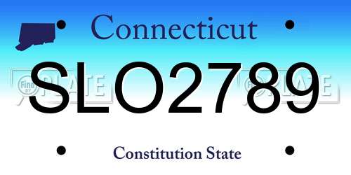 SLO2789 Connecticut License Plate