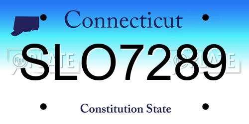SLO7289 Connecticut License Plate