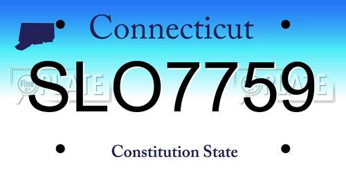 SLO7759 Connecticut License Plate