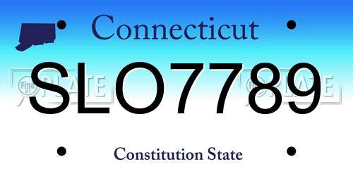 SLO7789 Connecticut License Plate