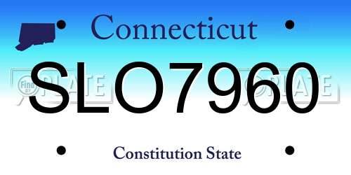 SLO7960 Connecticut License Plate