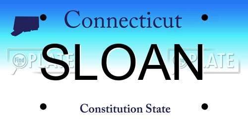 SLOAN Connecticut License Plate
