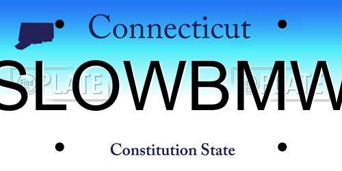 SLOWBMW Connecticut License Plate