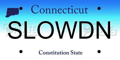 SLOWDN Connecticut License Plate