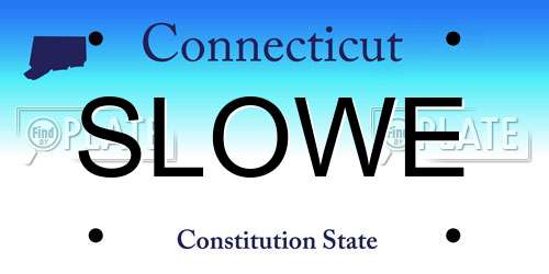 SLOWE Connecticut License Plate