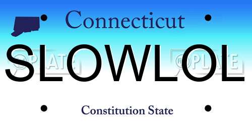 SLOWLOL Connecticut License Plate