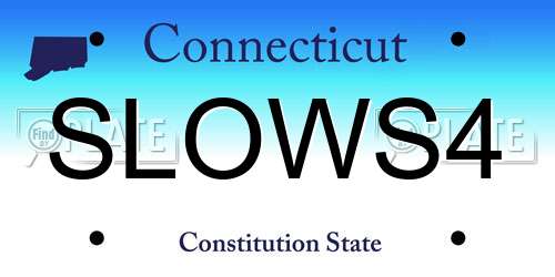 SLOWS4 Connecticut License Plate