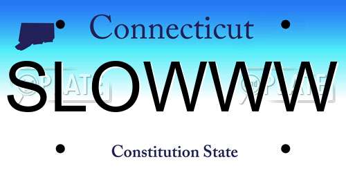 SLOWWW Connecticut License Plate