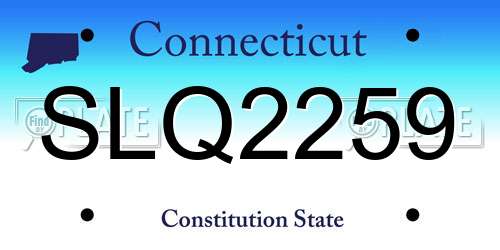 SLQ2259 Connecticut License Plate