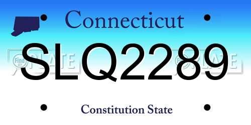SLQ2289 Connecticut License Plate