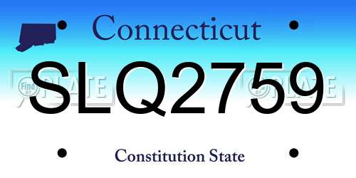 SLQ2759 Connecticut License Plate