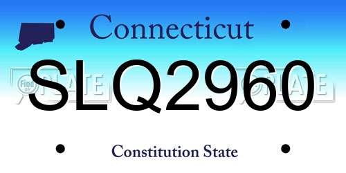 SLQ2960 Connecticut License Plate