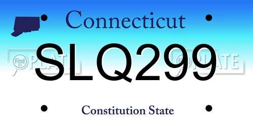 SLQ299 Connecticut License Plate