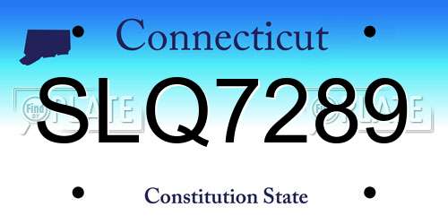 SLQ7289 Connecticut License Plate