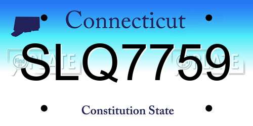 SLQ7759 Connecticut License Plate