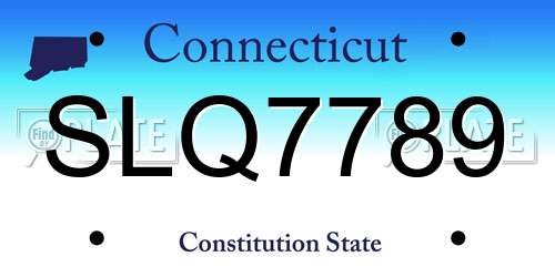 SLQ7789 Connecticut License Plate