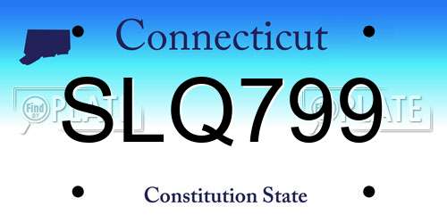 SLQ799 Connecticut License Plate