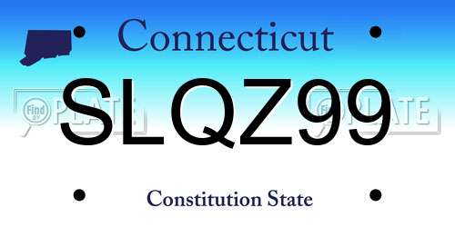 SLQZ99 Connecticut License Plate