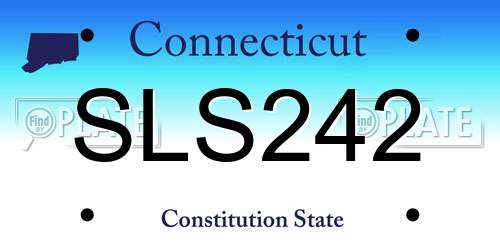 SLS242 Connecticut License Plate