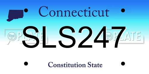 SLS247 Connecticut License Plate