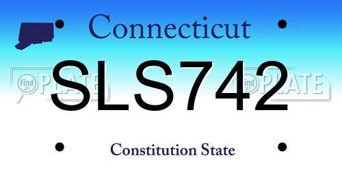 SLS742 Connecticut License Plate