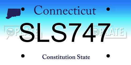 SLS747 Connecticut License Plate