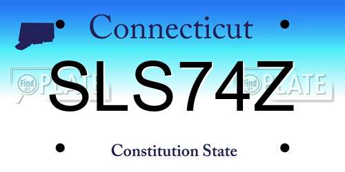 SLS74Z Connecticut License Plate